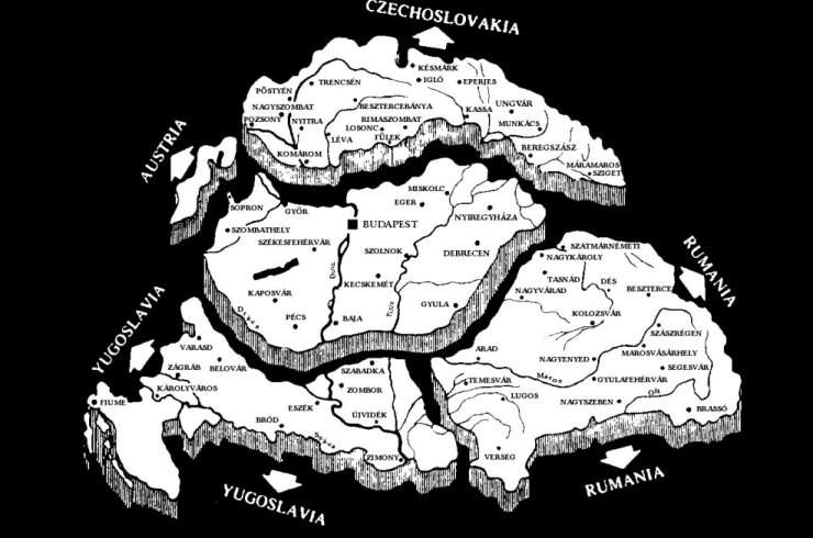 Hungría Trianon mapa