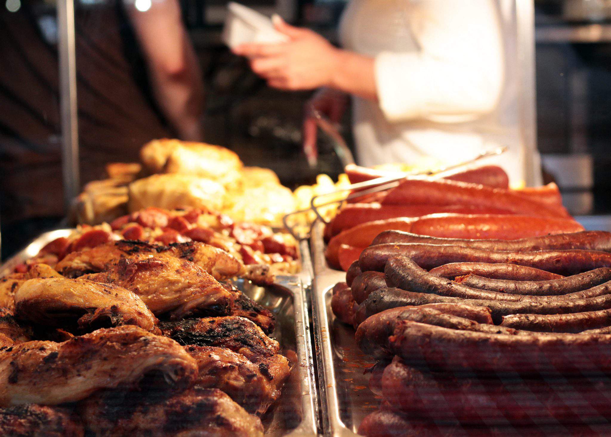 great-market-hall-budapest-fővám-tér sausage-food