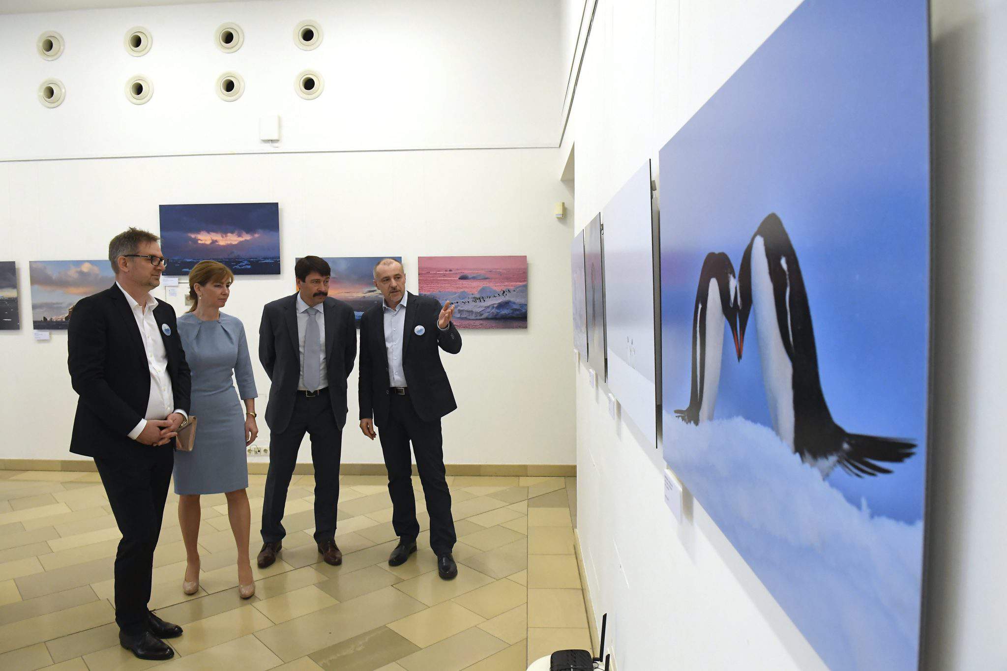 President János Áder on Friday opened the photographic exhibition "Our melting future", showing images of the northern and southern ice caps.