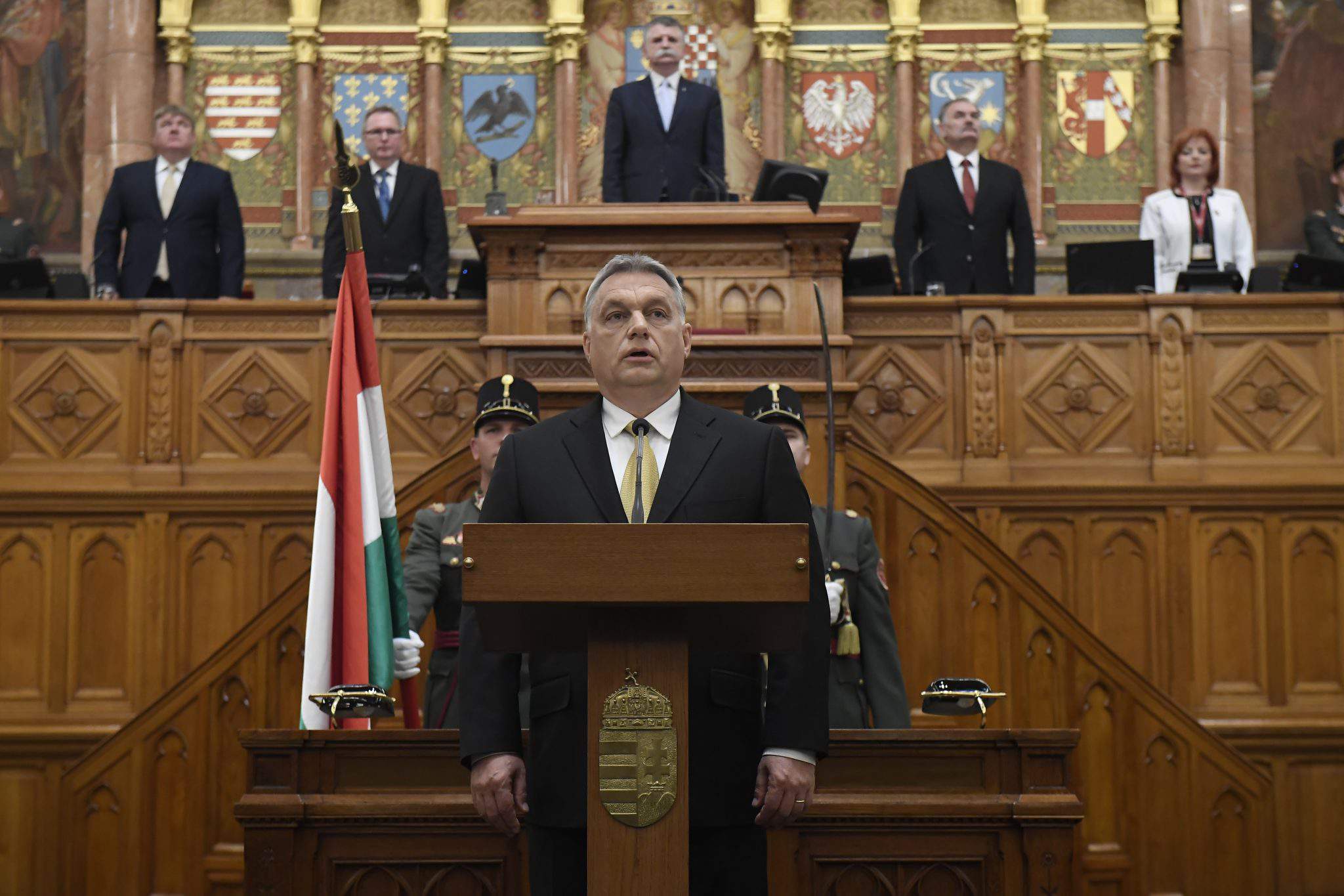 Il primo ministro Viktor Orbán Parlamento ungherese