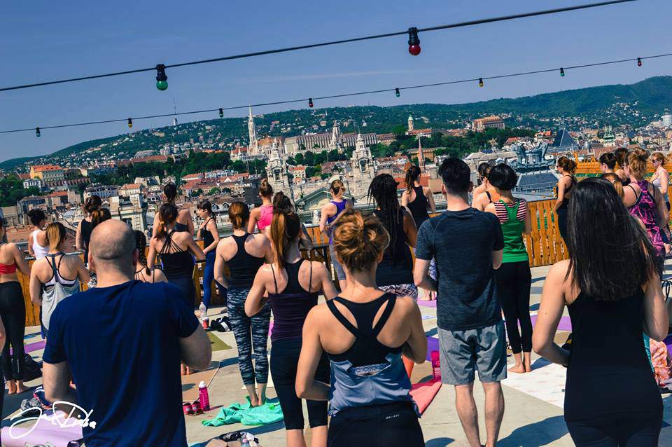 yoga, outdoors, rooftop