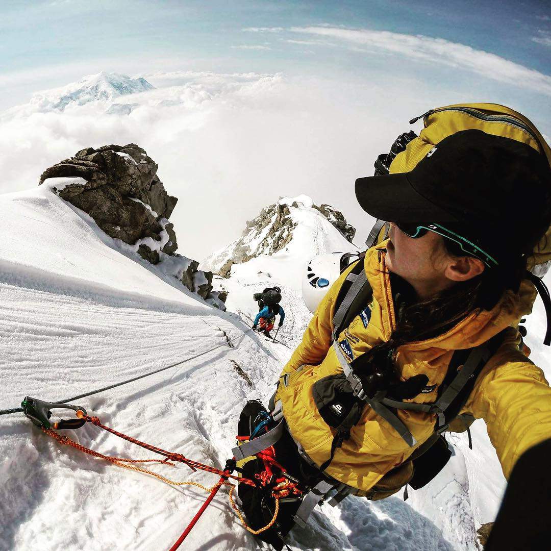 mountaineer climbing denali snow