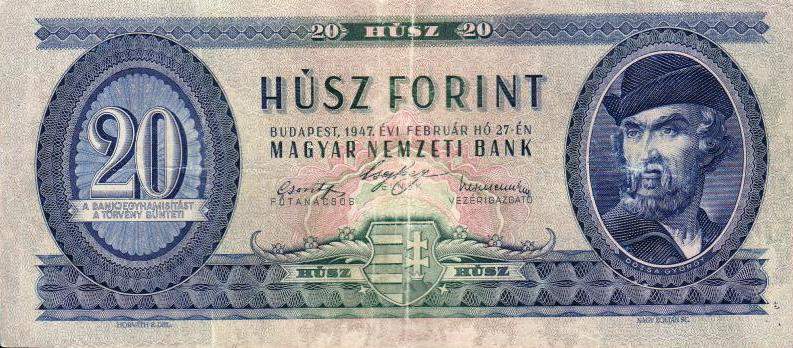 forint, old banknote