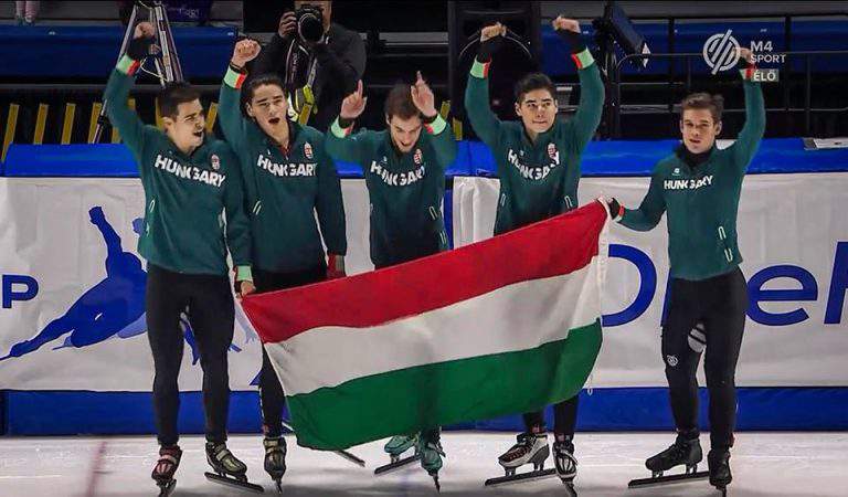 Gyorskorcsolya Győzelem Hungary Win World Record Calgary