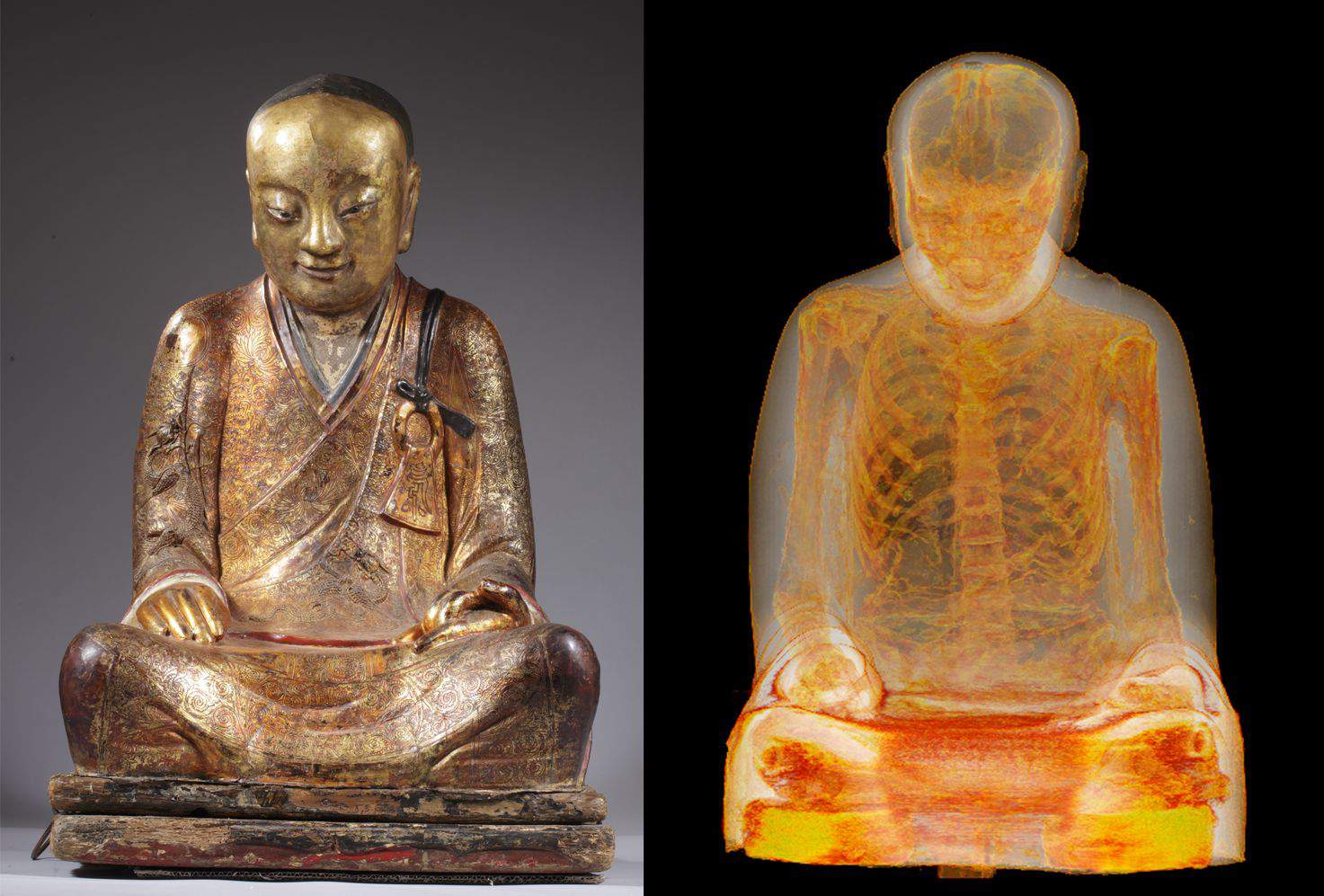 Buddha, statue, Chinese, skeleton