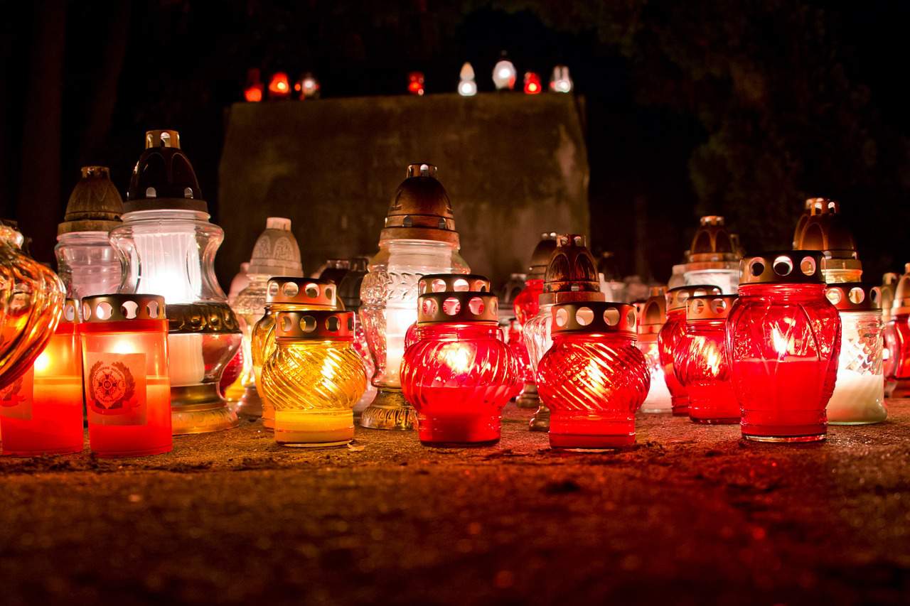 candles, All Saints Day, cemetery