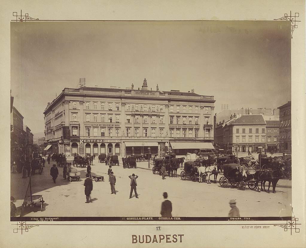 cuadrado, antiguo, Budapest, edificio