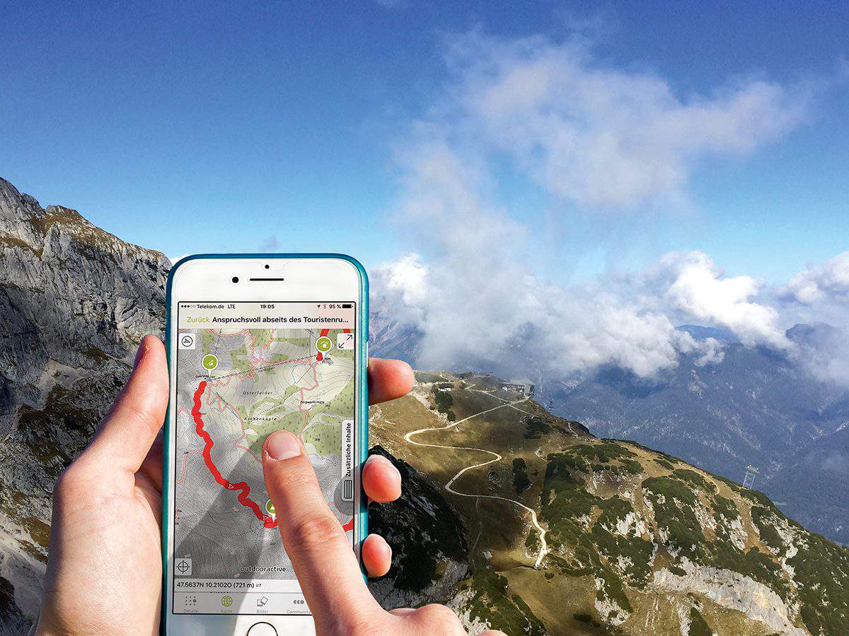 app, escursionismo, telefono, natura