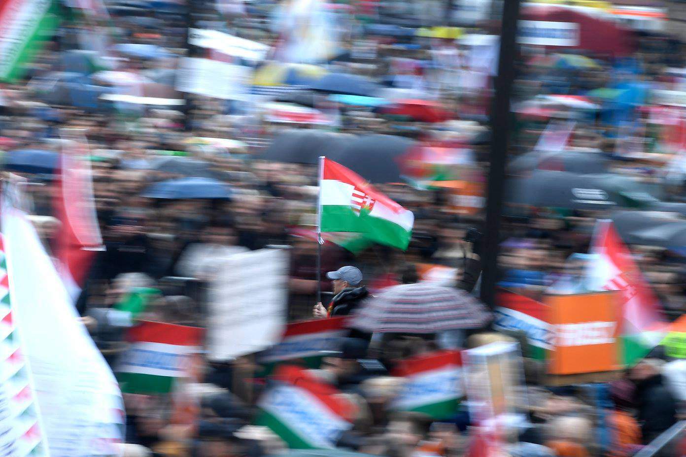 Hungary, flag, crowd