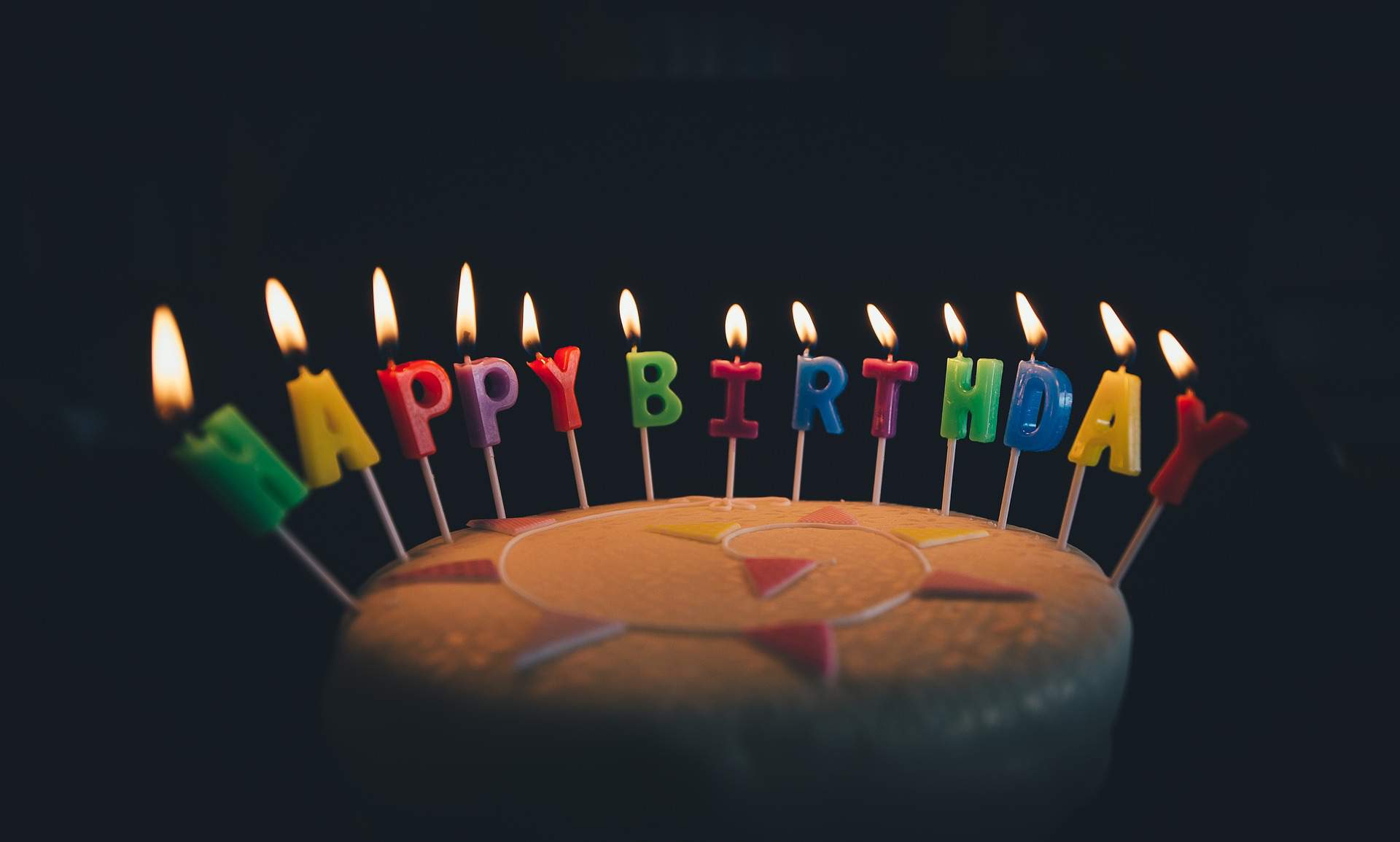 cumpleaños, pastel, celebración