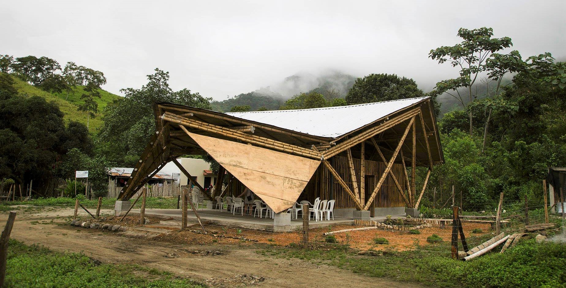 kaple, bambus, Ekvádor, budova
