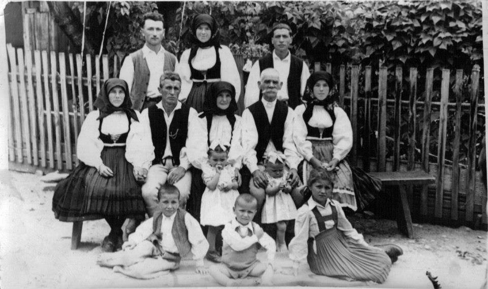 Szekler, famiglia, vecchio, nero, tradizionale
