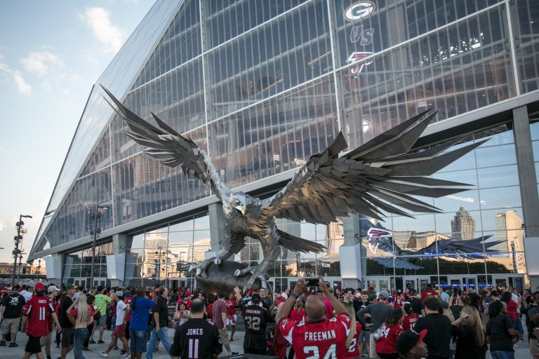 atlanta falcon sculpture