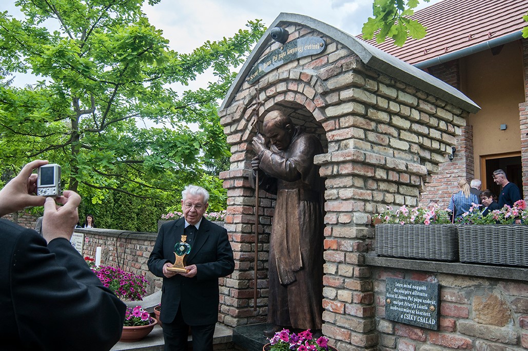 Pope John Paul II statue in Piliscsaba Hungary