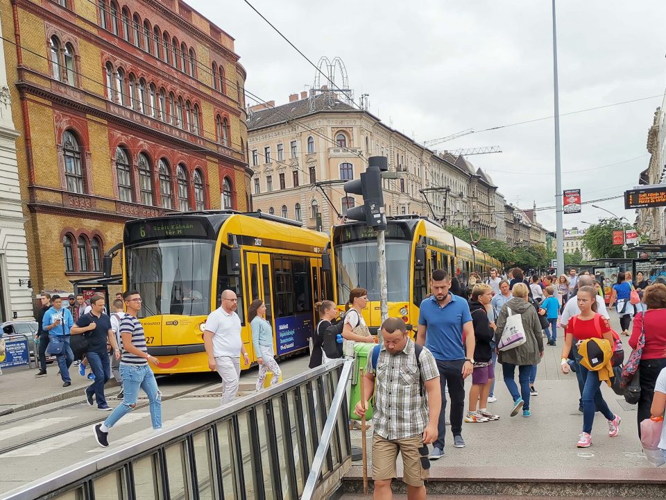 traffic Budapest Hungary transport tram