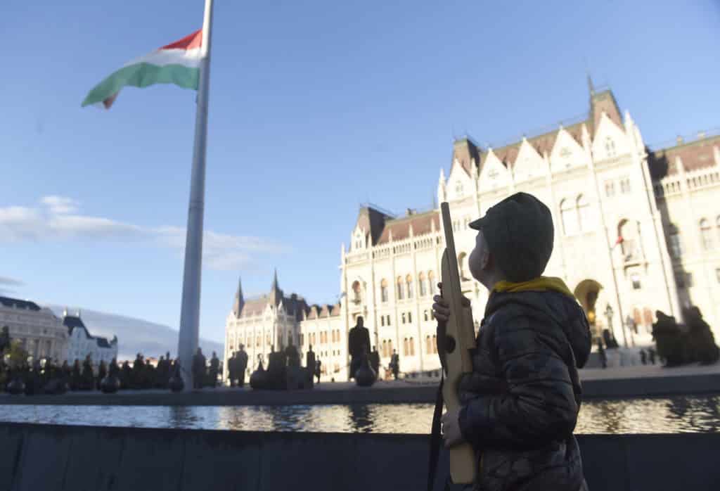 Hungary's national flag was hoisted in front of the Parliament building!