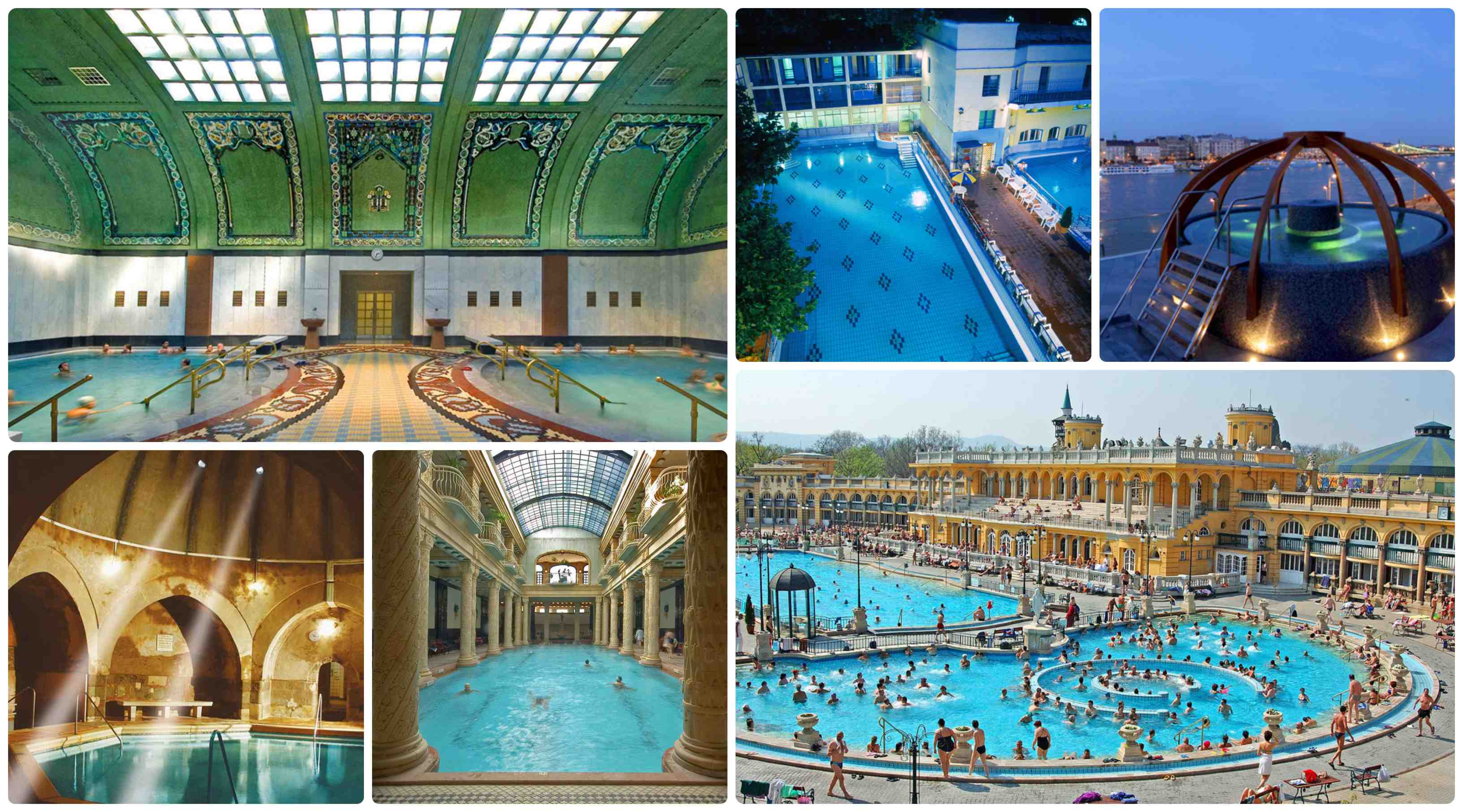 Collage des bains de Budapest