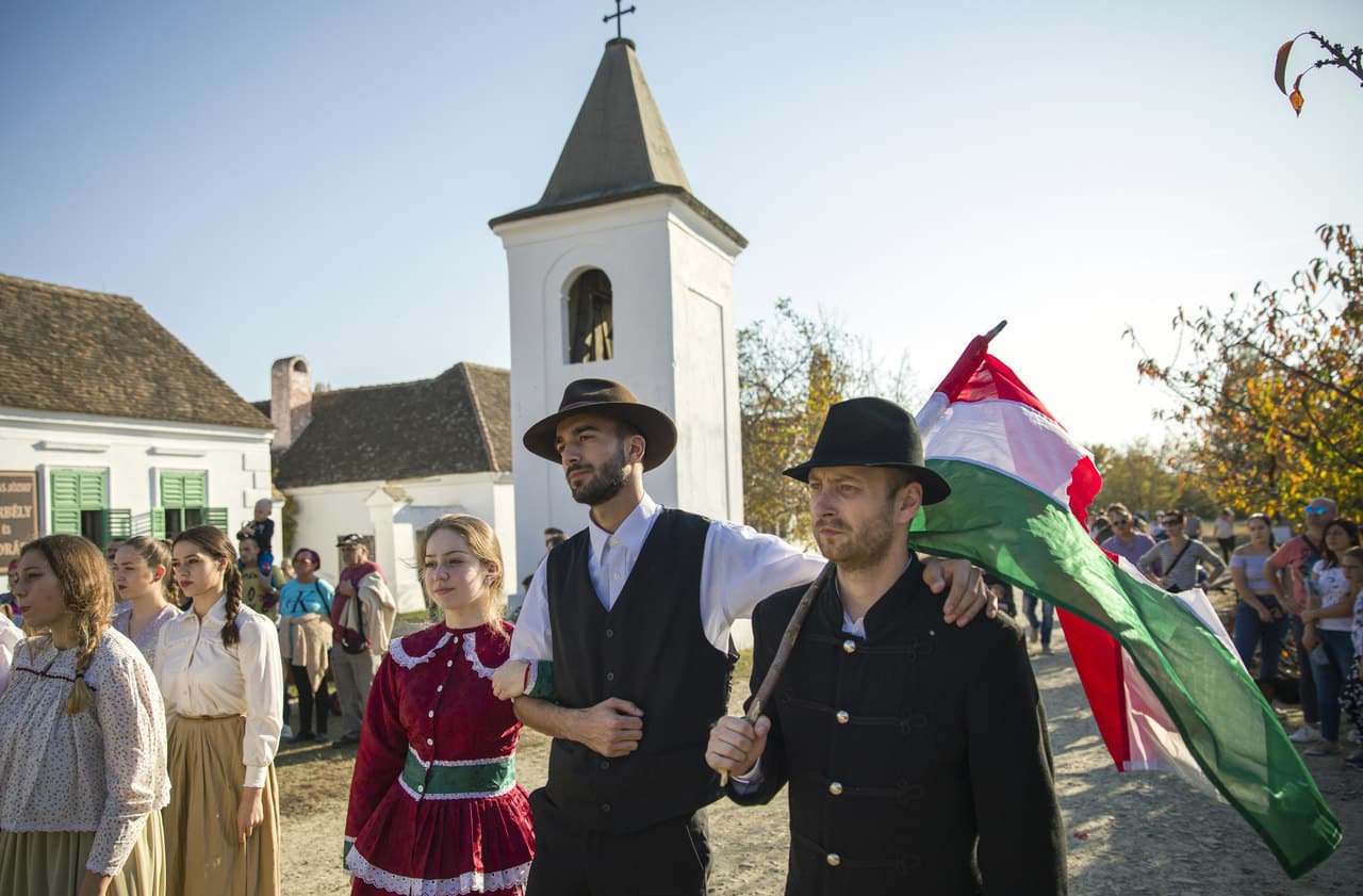 Szentendre Hungary-autumn-hungarian-flag