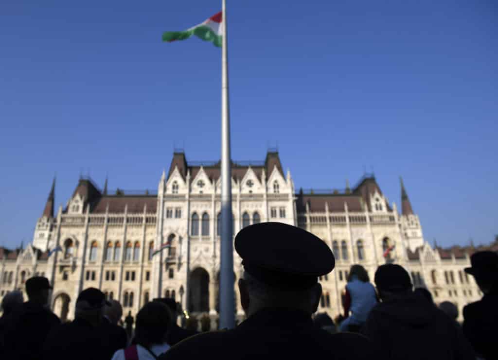 Hungary's national flag was hoisted in front of the Parliament building!