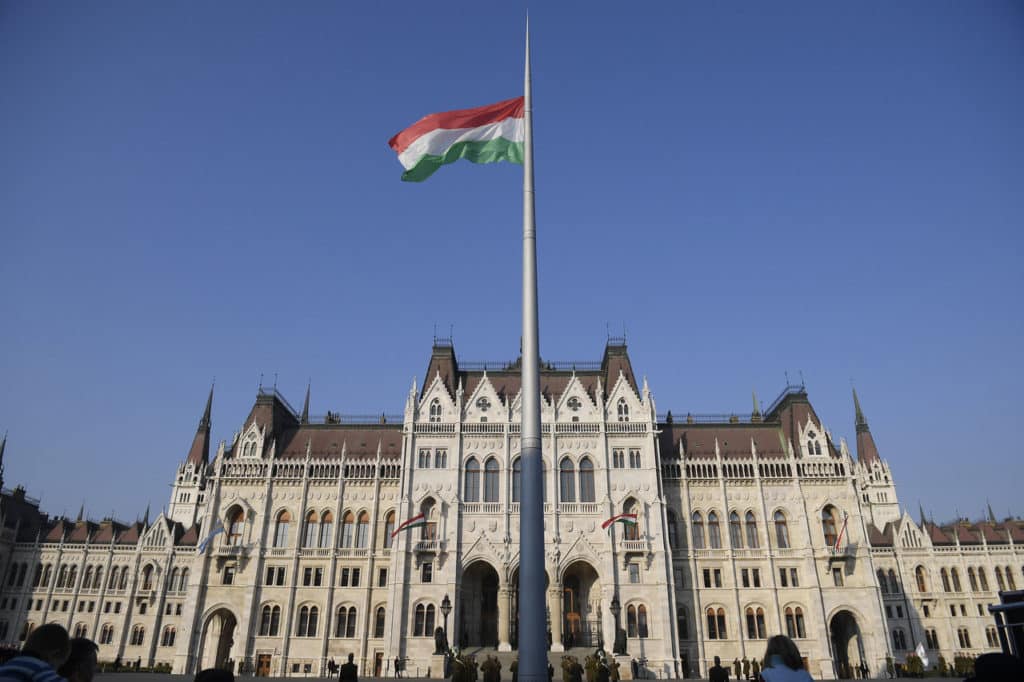 Hungary's national flag was hoisted in front of the Parliament building!