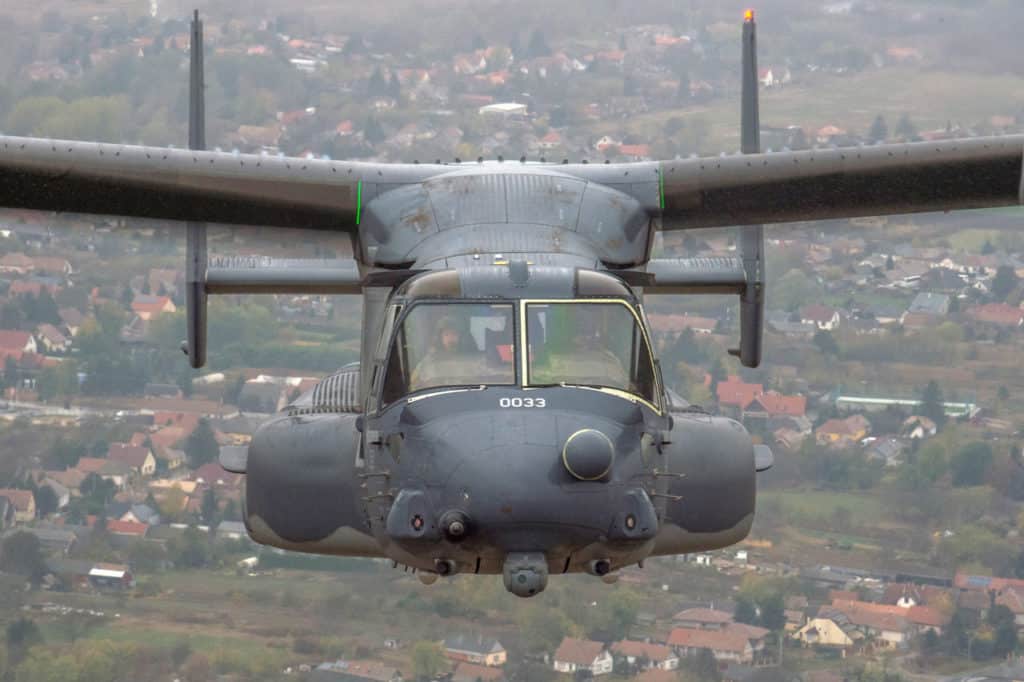 CV-22B Osprey - Speciální letoun amerického letectva přeletěl Budapešť.