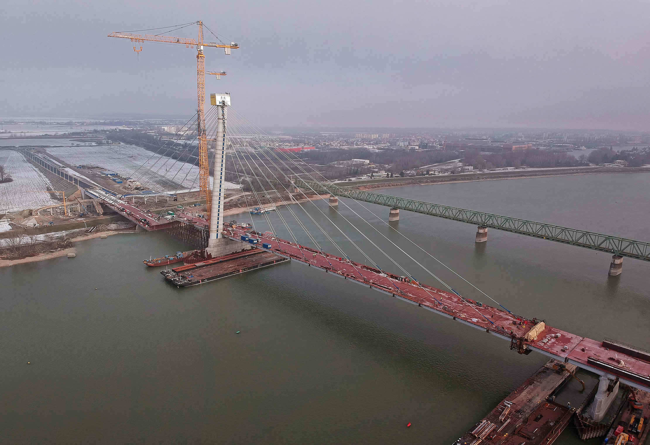 Komárom danube bridge hungary