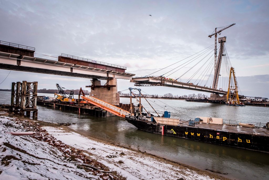 Komárom danube bridge hungary