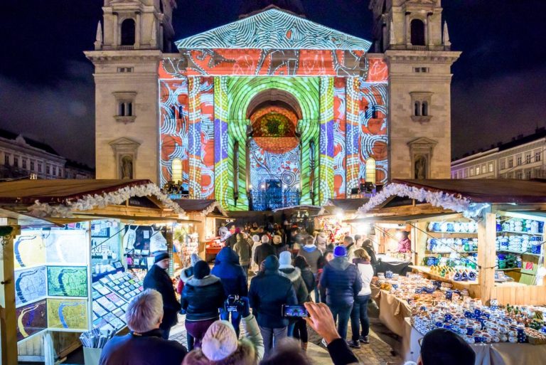 St. Stephen's Basilica, Budapest, Hungary, Christmas, market