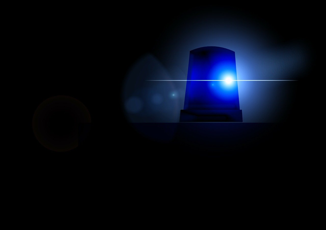 poliția de ambulanță cu lumină albastră