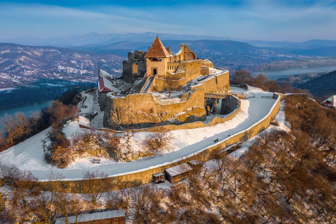 dvorac, zima, Višegrad, Mađarska