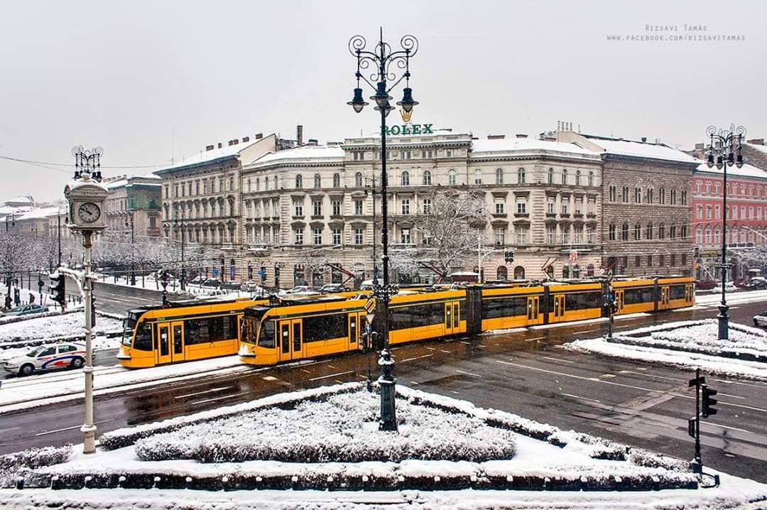 Winterstraßenbahn Budapest