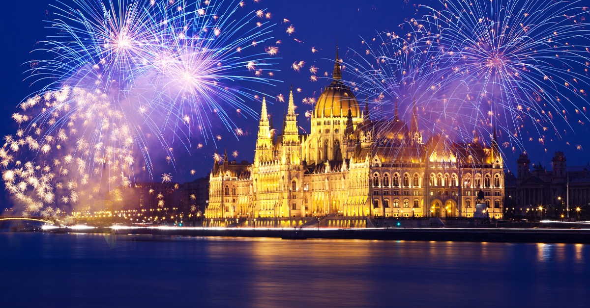 المجر ، بودابست ، ليلة رأس السنة الميلادية ، 2020