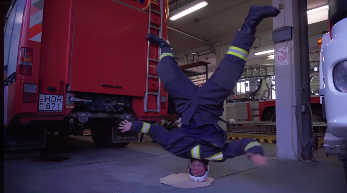 breakdancing firefighter