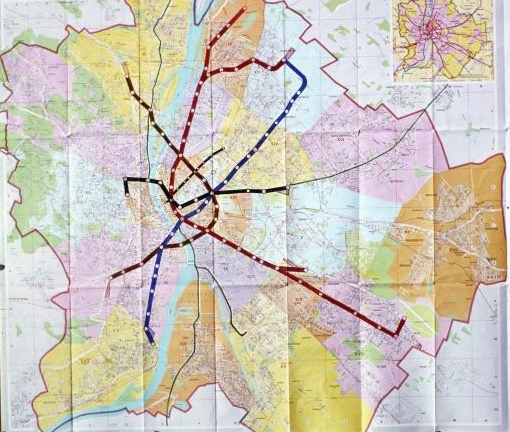 Budapest Metro Lines Plan 1974