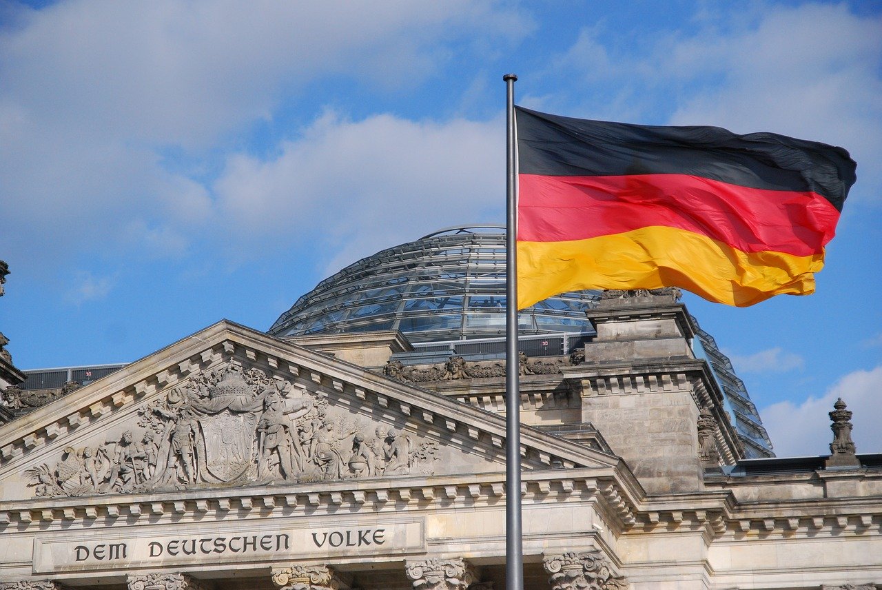 国会大厦-德国柏林国旗