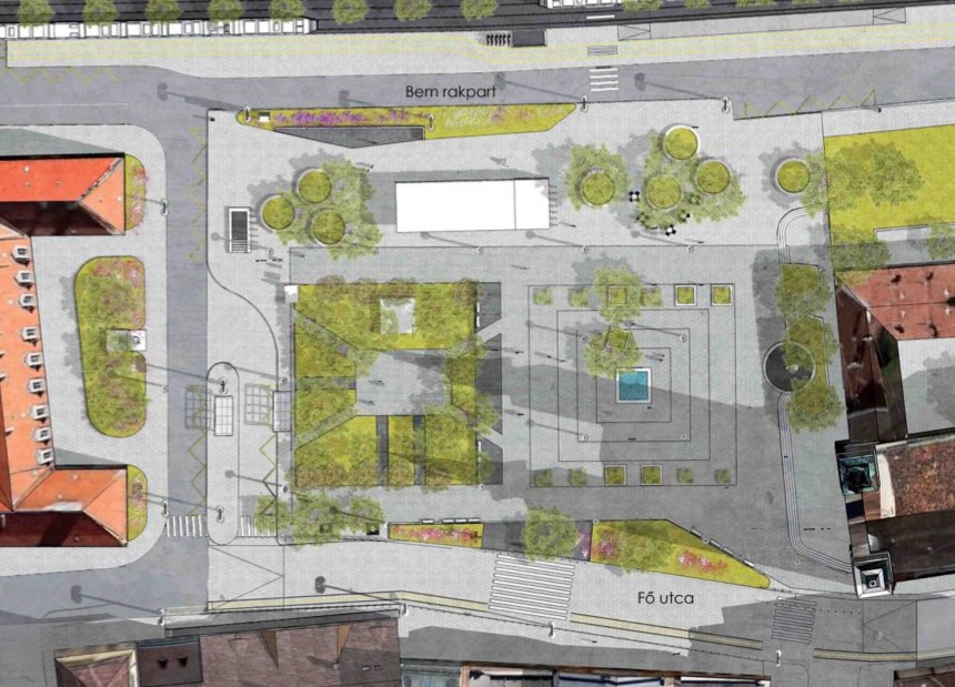 Batthyány Tér Square Plan Terv Overhead