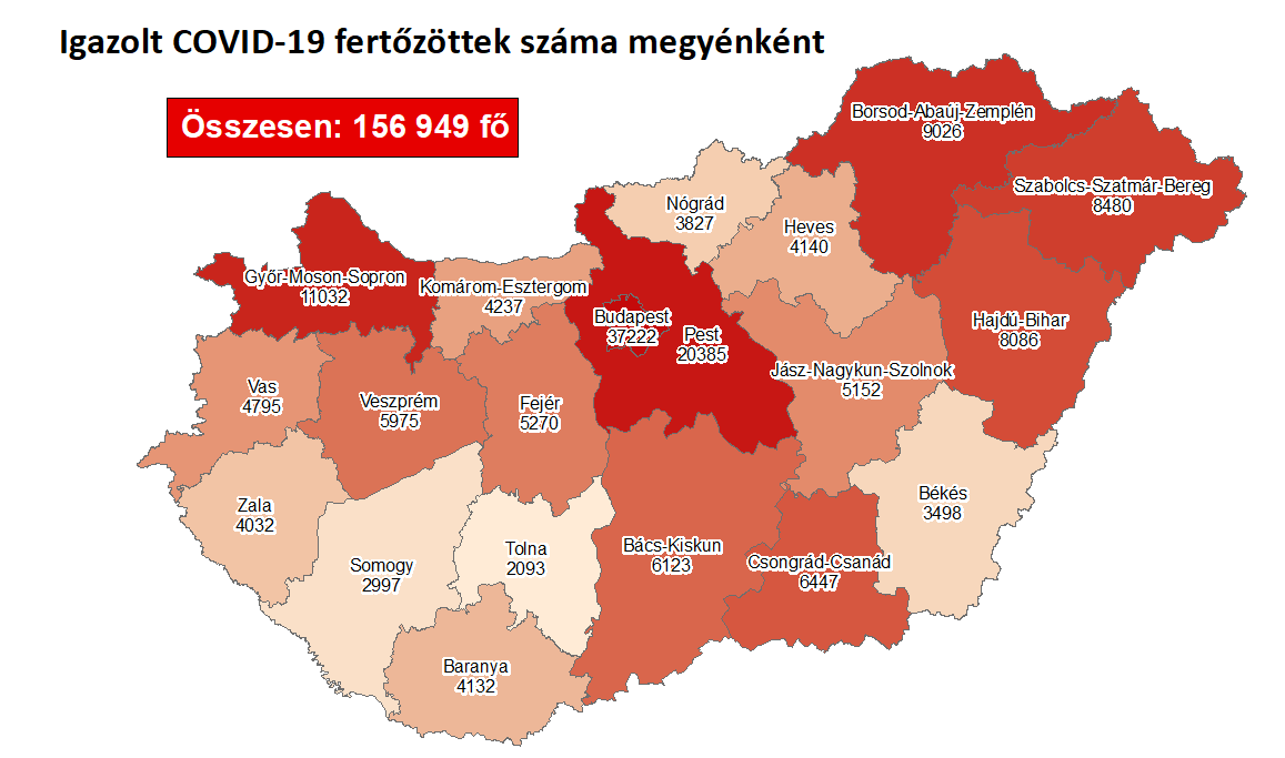 november 18, 2020 coronavirus hungary map