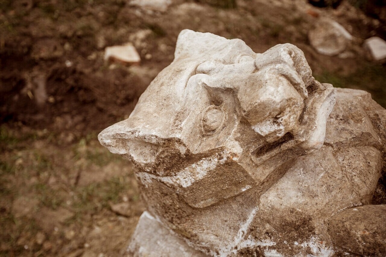 Faragott Kő Oroszlán Sculpté Pierre Lion Sisi