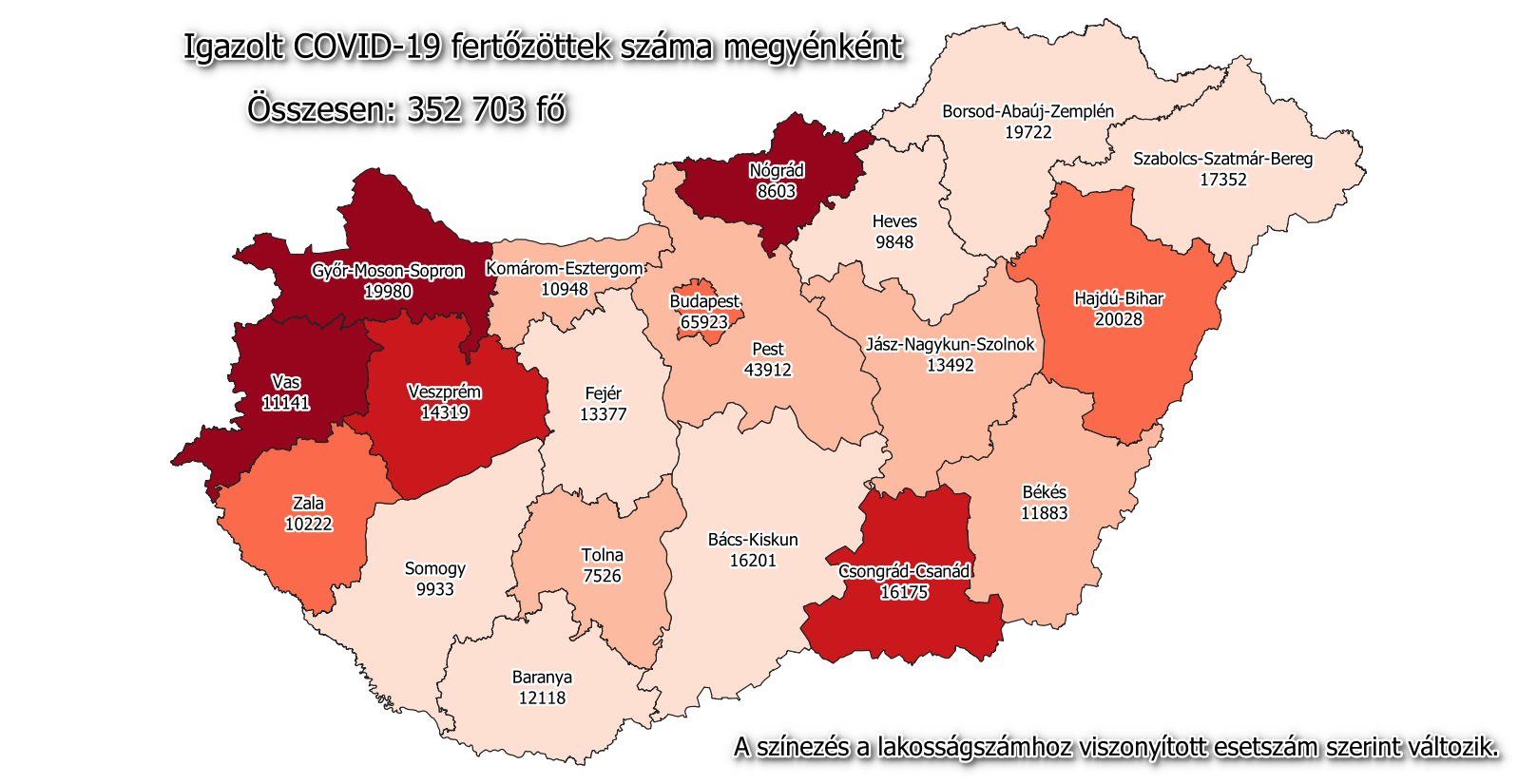 covid 19 hungary map