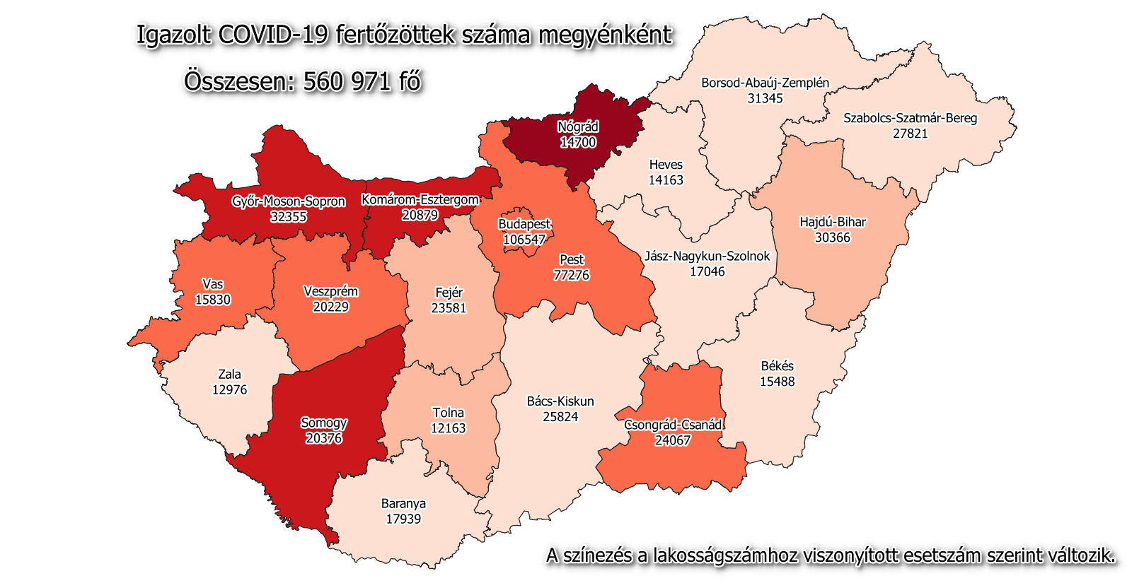 Hungary coronavirus map