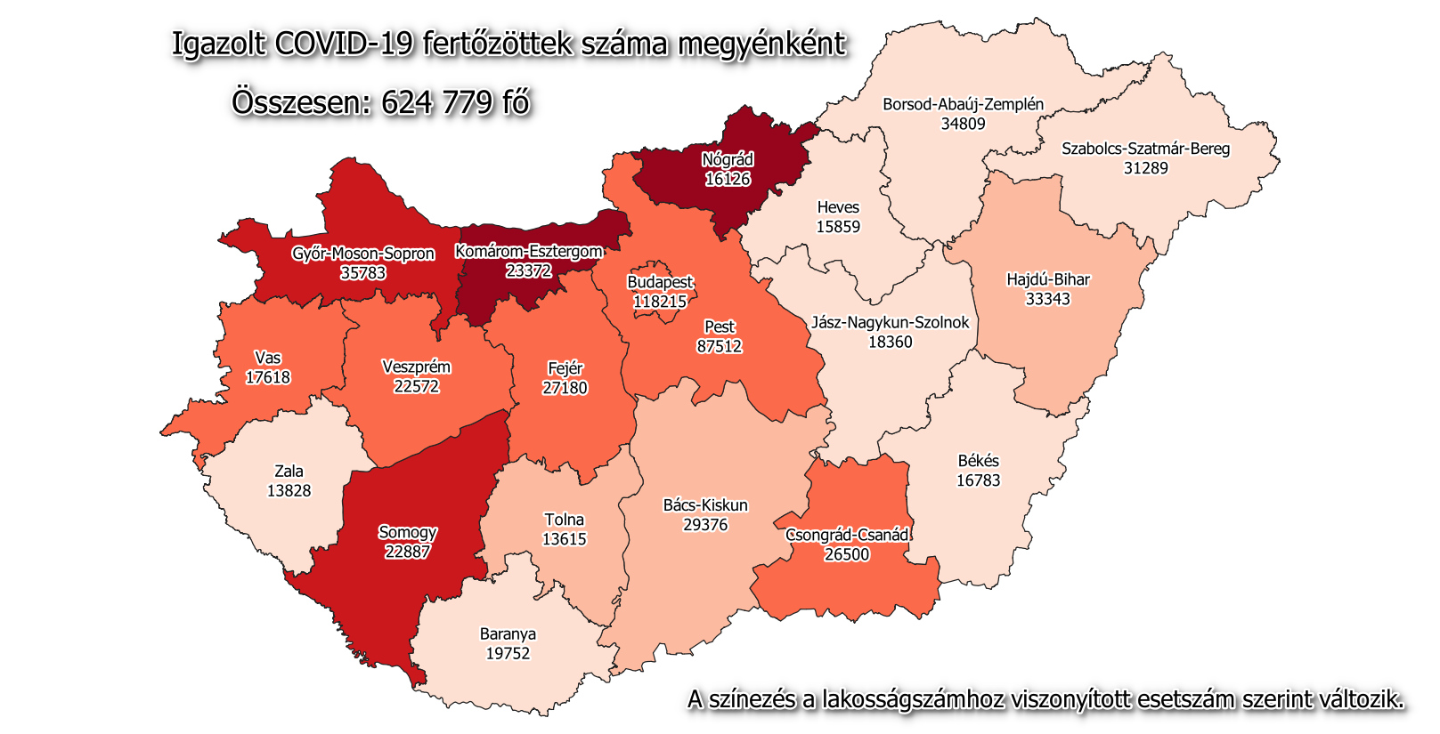 Hungary coronavirus map