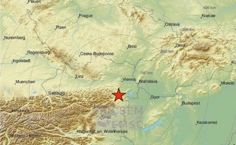 Map Earthquake Földrengés Térkép Ausztria Austria EMSC