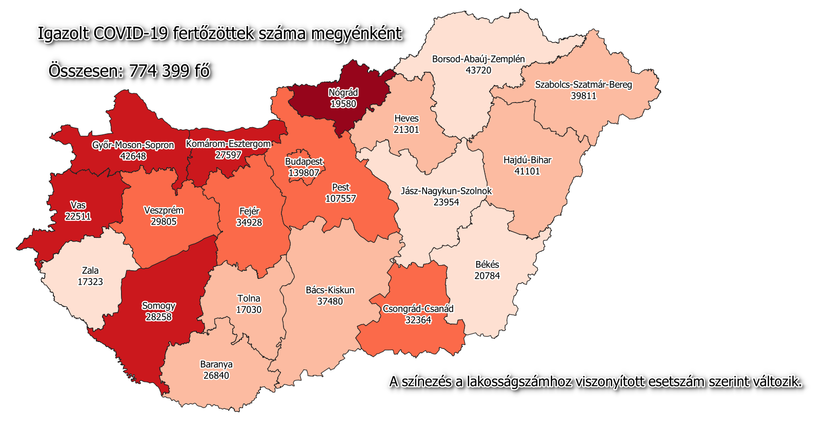 Coronavirus map Hungary