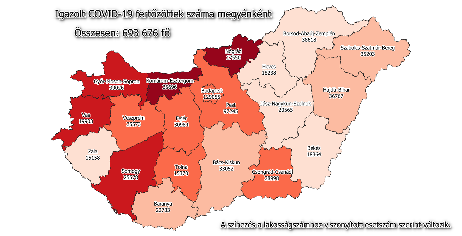 Coronavirus map Hungary