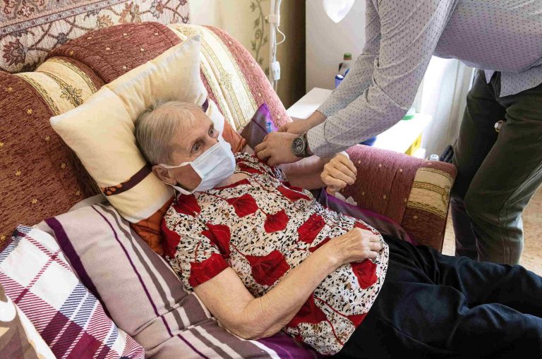 elderly woman at home