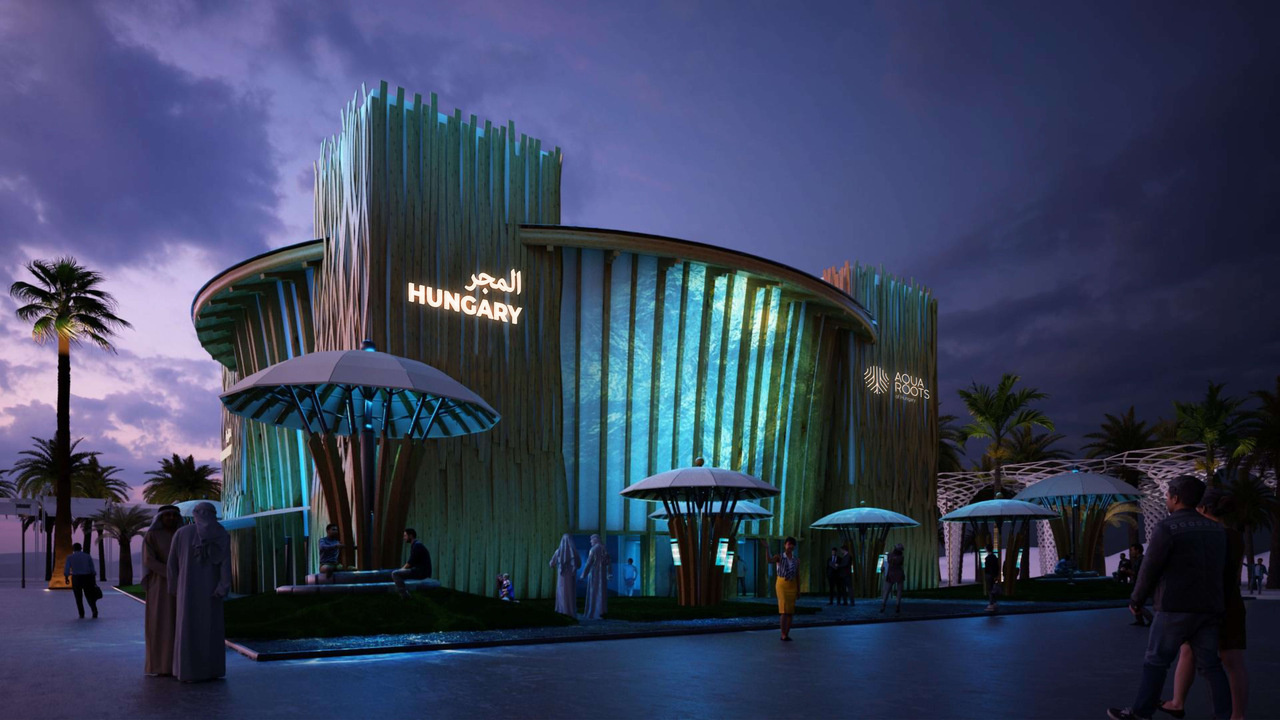 Dubai World Expo Венгерский павильон Ночь