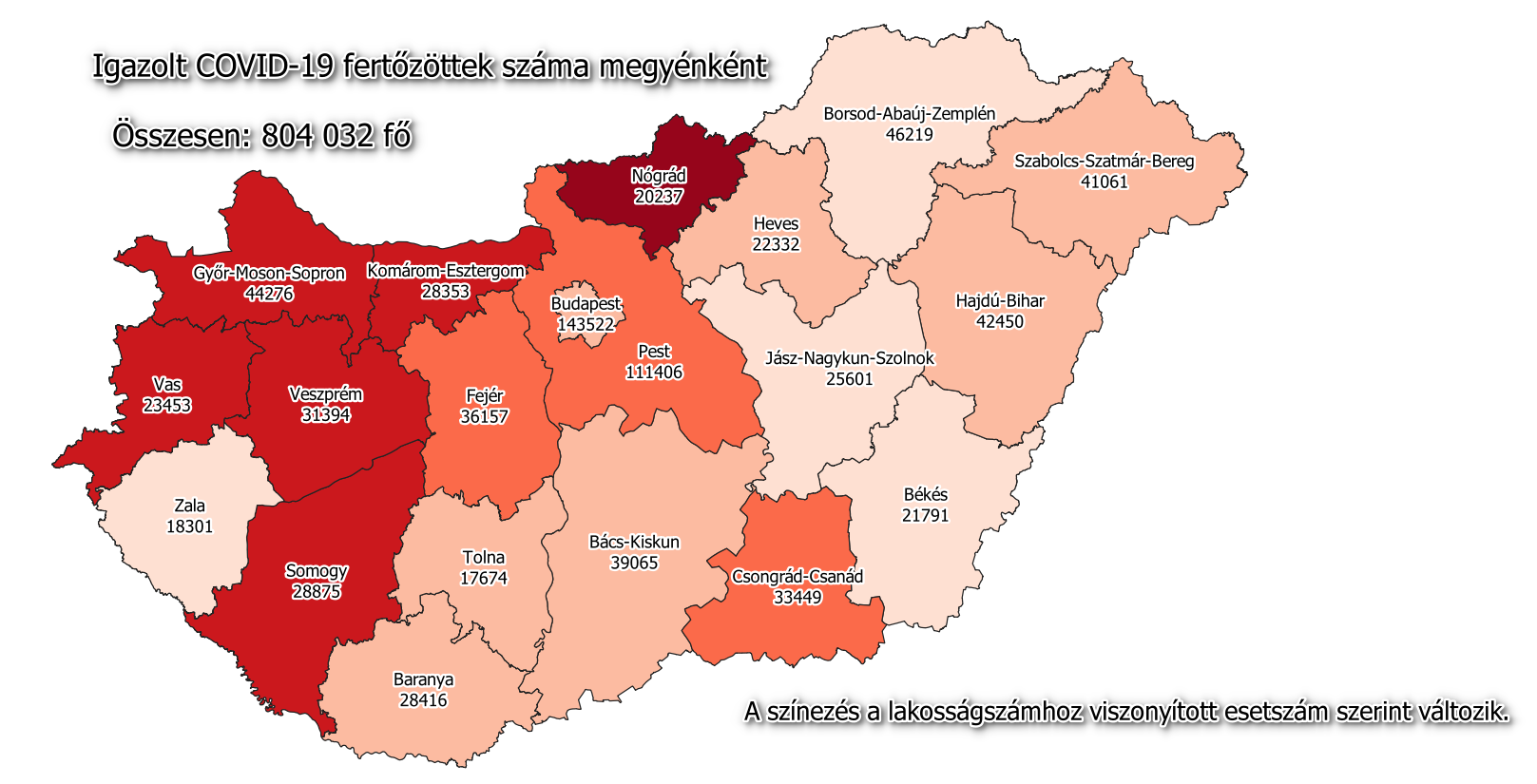 Hungary coronavirus map