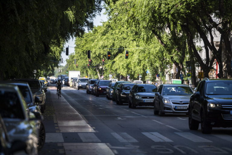 Budapest traffic jam