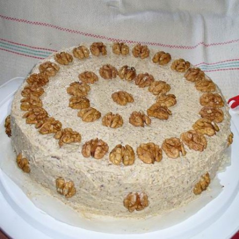 Töltött Diótorta Filled Walnut Cake