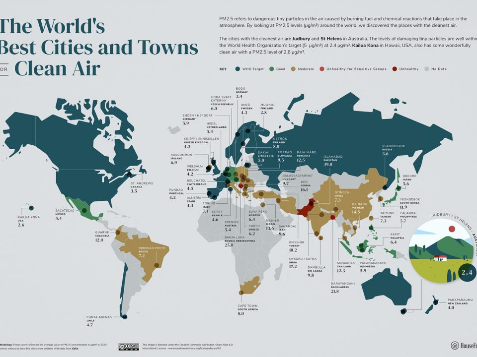 दुनिया भर में वायु गुणवत्ता